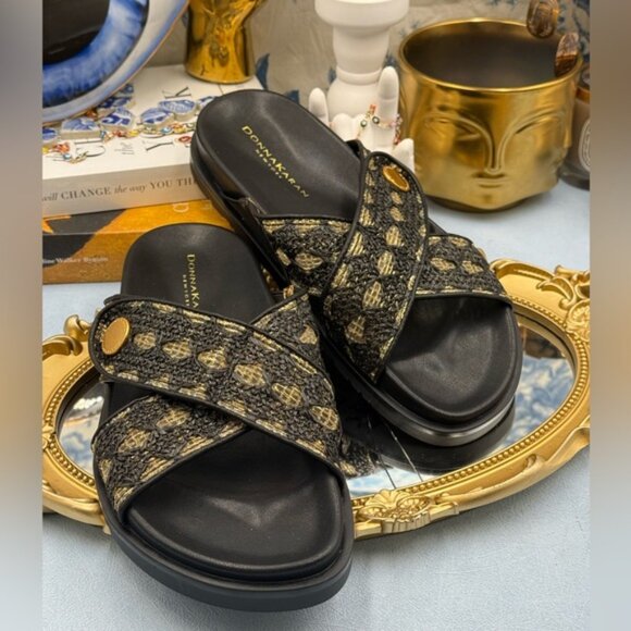 🆕 DONNA KARAN NEW YORK 🧿 NWOB Harisa X-Band Slip On Espadrille Sandal, Sz US 7 - Picture 7 of 15